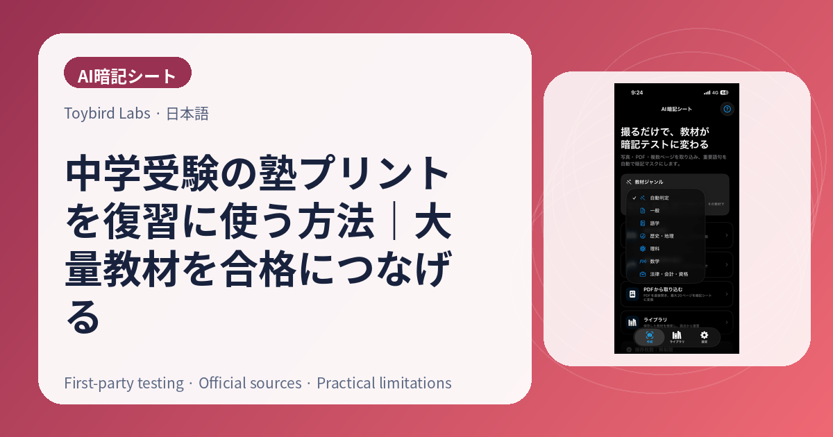 中学受験の塾プリントを復習に使う方法｜大量教材を合格につなげる