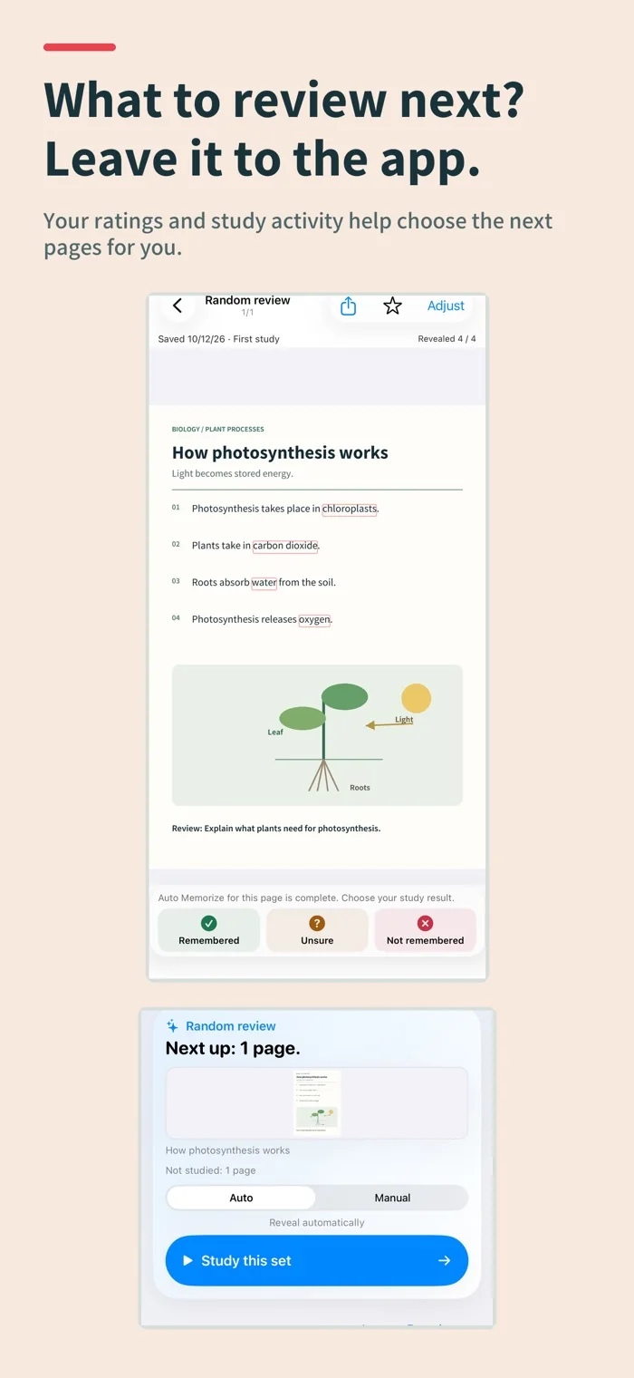 Choose review pages