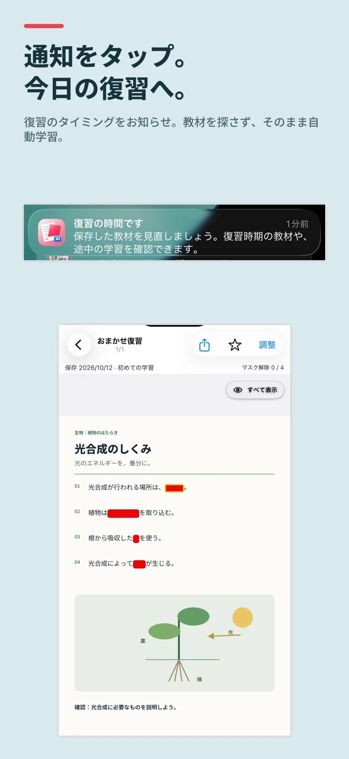 通知からAuto復習